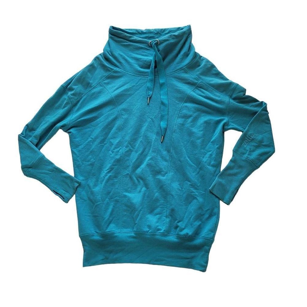 Zella womens Sz S blue pullover workout sweater